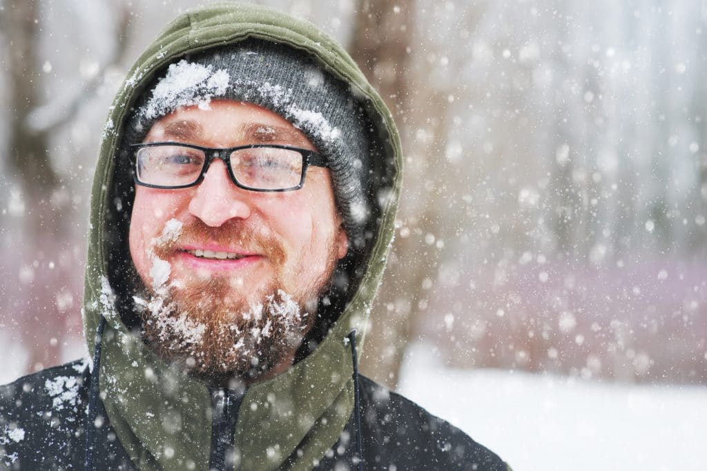 Closeup,Portrait,Of,Happy,Young,Bearded,Man,In,Cold,Weather